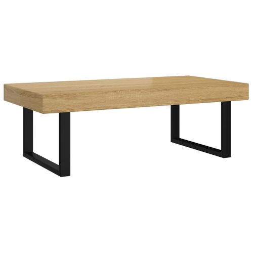 Table Basse Design Rustique 120 X 60 X 40 Cm Mdf Et Fer Dec039442