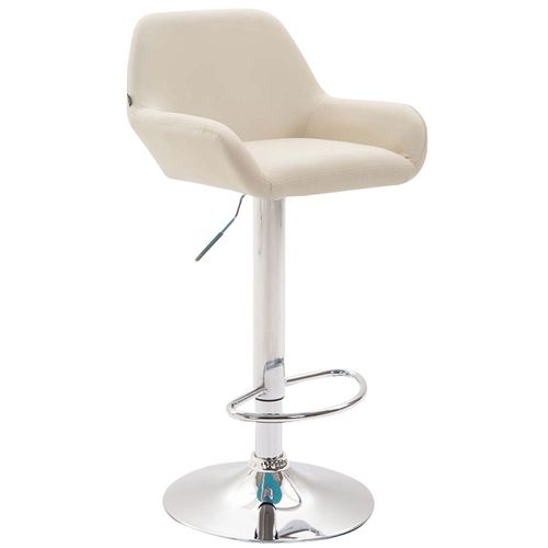 Tabouret De Bar X1 Avec Repose-pieds Et Accoudoirs En Similicuir Crème Piètement En Trompette