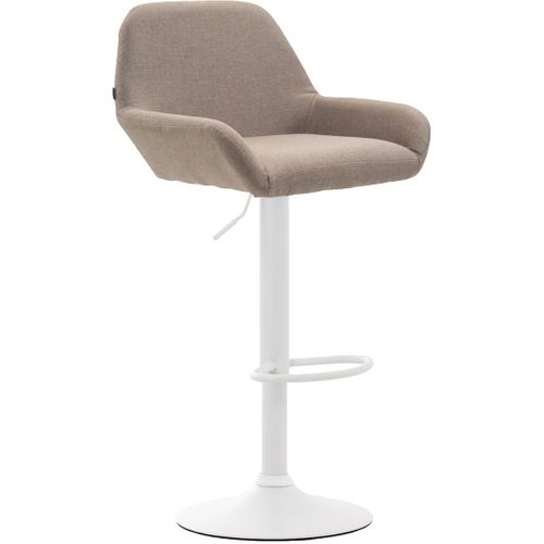 Tabouret De Bar X1 Avec Repose-pieds Et Accoudoirs En Tissu Taupe Piètement En Trompette Métal Bla