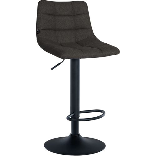 Tabouret De Bar X1 Moderne En Tissu Gris Foncé Motif Matelassé Piètement Trompette Métal Noir 10_0