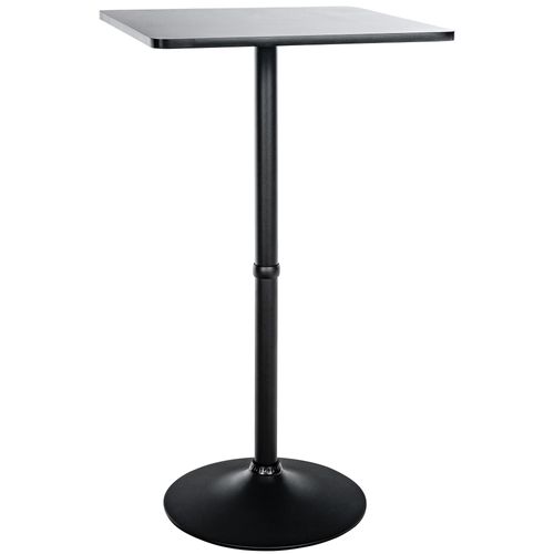 Table Haute De Bar Plateau Carré 60 X 60 Cm En Bois Noir Cadre En Aluminium 10_0005818