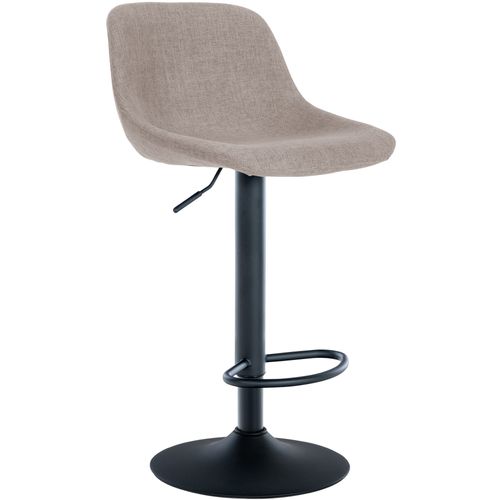 Tabouret De Bar X1 Rotation à 360°en Tissu Taupe Pieds En Trompette Métal Noir 10_0006077