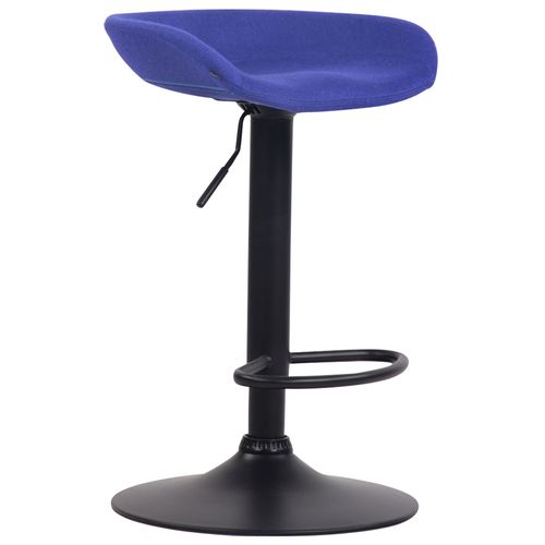 Tabouret De Bar X1 Hauteur Réglable Repose-pieds En Feutrine Bleu Cadre Métal Noir 10_0006250
