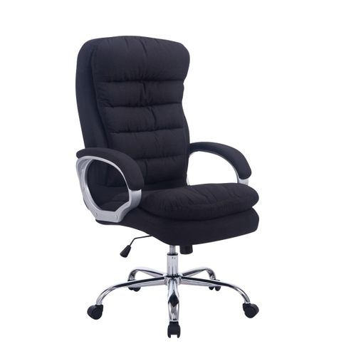 Fauteuil De Bureau Sur Roulettes Mécanisme De Bascule Intégré Charge Maximale 235 Kg En Tissu Noir