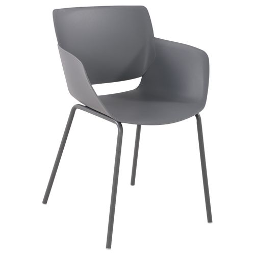 Chaise Pour Intérieur Ou Extérieur Plastique Couleur Gris Foncé Structure Acier Thermolaqué 10_000