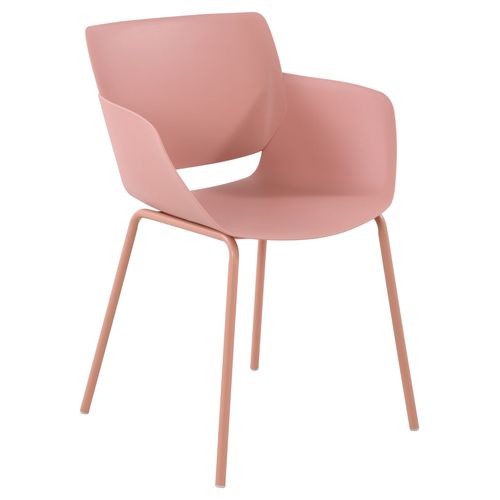 Chaise Pour Intérieur Ou Extérieur Plastique Couleur Rose Structure Acier Thermolaqué 10_0007125