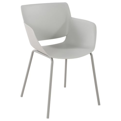 Chaise Pour Intérieur Ou Extérieur Plastique Couleur Gris Clair Structure Acier Thermolaqué 10_000