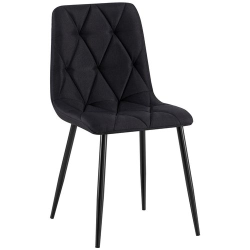 Chaise De Salle à Manger X1 Confort Et Élégance Intemporelle En Velours Noir Et Métal 10_0007151