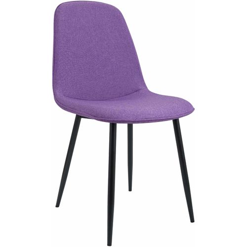 Chaise De Salle à Manger Cuisine X1 Design Moderne En Tissu Violet Cadre En Métal Noir 10_0007164