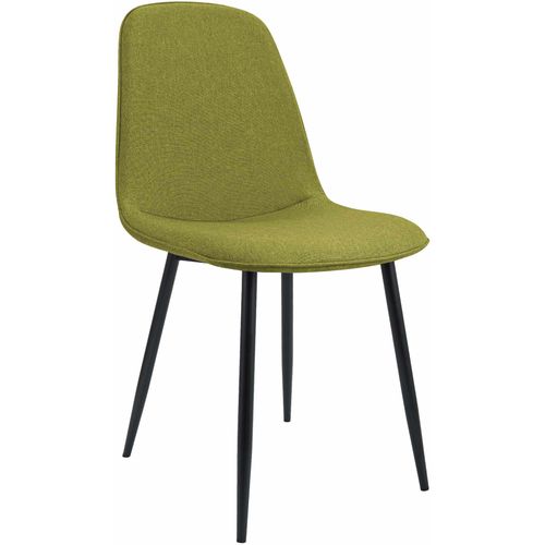 Chaise De Salle à Manger Cuisine X1 Design Moderne En Tissu Vert Cadre En Métal Noir 10_0007166