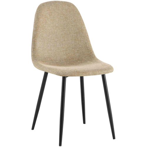 Chaise De Salle à Manger X1 Confort Rembourré et Design Moderne En Tissu Taupe Cadre En Métal Noir