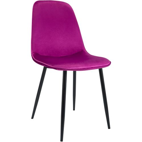 Chaise De Salle à Manger Cuisine X1 Design Moderne En Velours Violet Cadre En Métal Noir 10_000721