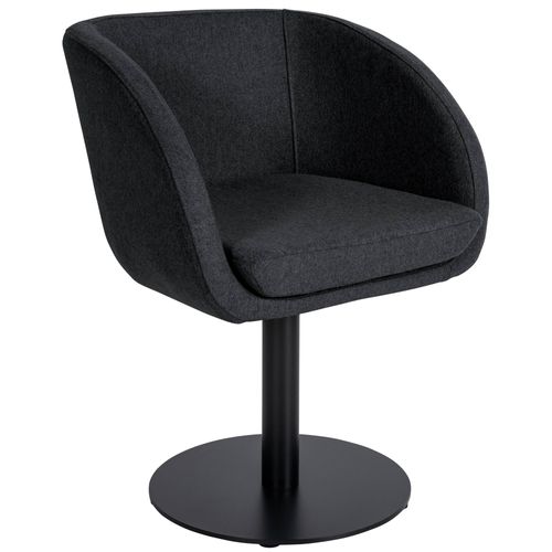 Chaise Contemporaine Hauteur D'assise 47 Cm En Feutre Anthracite Et Métal Noir 10_0007492