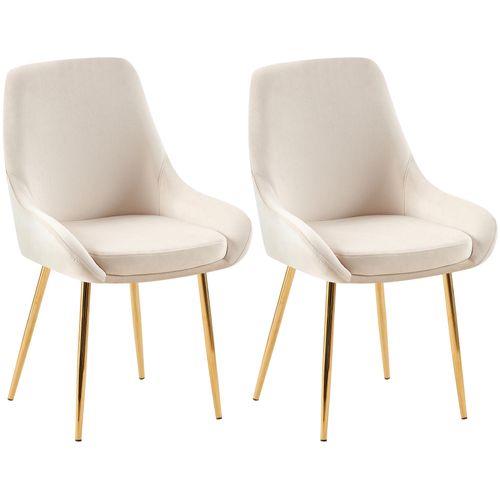 Lot De 2 Chaises De Salle à Manger Élégance Confort Design Moderne En Velours Crème