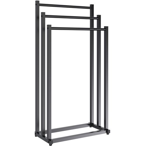 Porte-serviettes Sur Pied En Acier 3 Barres Hauteur 85 Cm Structure Stable Et Élégante 10_0008354