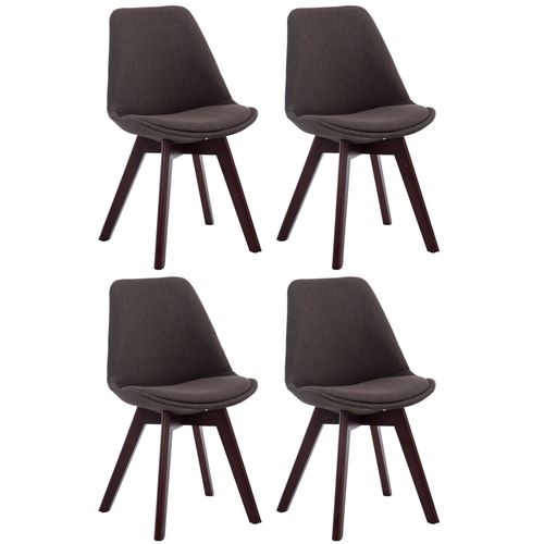 Lot De 4 Chaises De Salle à Manger Design Scandinave En Tissu Gris Foncé Et Piètement à 4 Pieds En