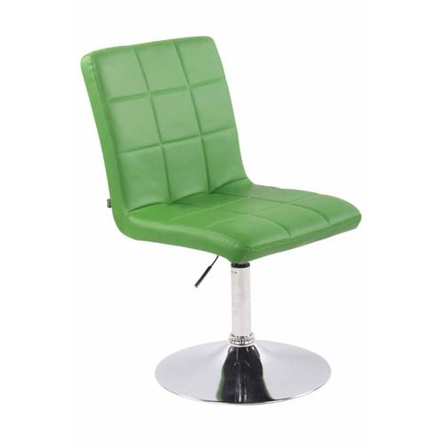 Chaise De Salle à Manger X1 Pivotante Réglable En Hauteur Coutures Carrées Simili Vert Et Pied