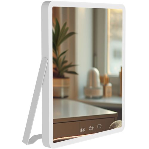 Miroir De Maquillage LED 25 X 30 Cm En Métal Et Verre Avec Éclairage Réglable Et USB-c 10_0008953