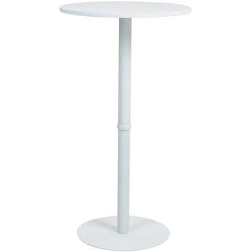 Table De Bar Ronde D. 60 Cm – Plateau Bois Peuplier Blanc Pied Métal Hauteur 110 Cm 10_0009215