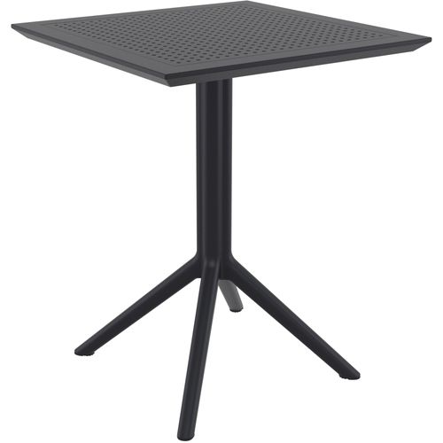 Table Pliante Résistante Compacte Et Élégante Carrée 60 Cm Plastique Noir 10_0002953