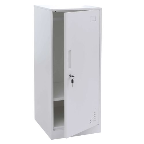 Armoire Métal Blanc Shabby Chic – 98x184x37 Cm, Avec Tringle Et étagère (Palazzo INT)