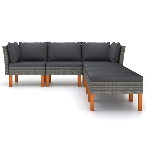 Salon De Jardin Meuble D'extérieur Ensemble De Mobilier 6 Pièces Avec Coussins Résine