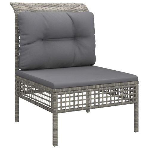 Salon De Jardin Meuble D'extérieur Ensemble De Mobilier 6 Pièces Avec Coussins Gris R