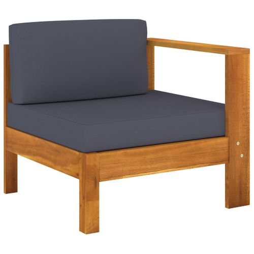 Salon De Jardin Meuble D'extérieur Ensemble De Mobilier 6 Pièces Avec Coussins Gris Foncé Bois