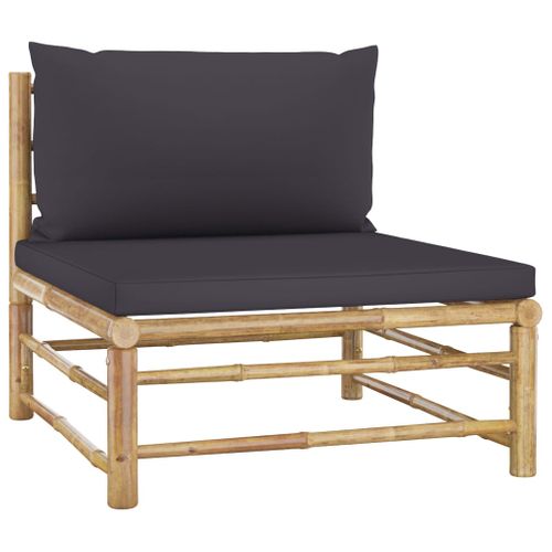 Salon De Jardin Meuble D'extérieur Ensemble De Mobilier 6 Pièces Avec Coussins Gris F