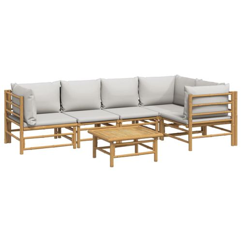 Salon De Jardin Meuble D'extérieur Ensemble De Mobilier 6 Pièces Avec Coussins Gris C