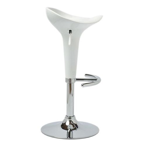 Lot De 2 Tabourets De Bar Design Blanc Pivotant Et Hauteur Réglable Tdb10025
