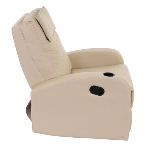 Fauteuil TV Relaxation Avec Repose-pieds Inclinable En Pvc Crème 04_0001992
