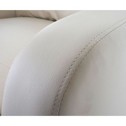 Fauteuil TV Relaxation Avec Repose-pieds Inclinable En Pvc Crème 04_0001992