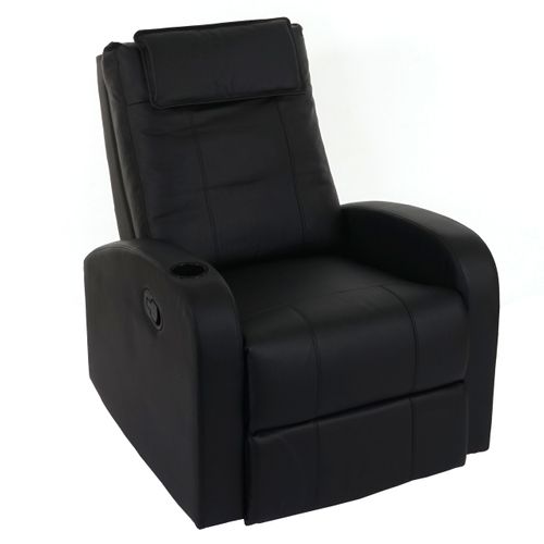 Fauteuil TV Relaxation Inclinable En Pvc Noir 04_0001993