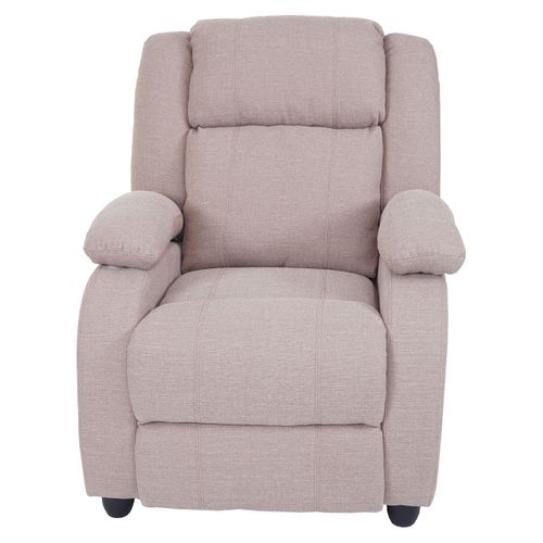 Fauteuil TV Chaise Longue Relax Avec Repose-pieds Et Accoudoirs En Tissu/textile Gris Crème 04_000