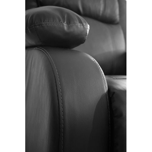 Fauteuil Inclinable Relax TV Avec Repose-pieds Et Accoudoirs En Synthétique Noir 04_0002017