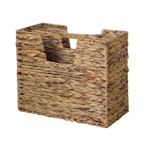 Porte-revues En Jacinthe D'eau Tressée 2 Compartiments 40x34x20 Cm Div06013