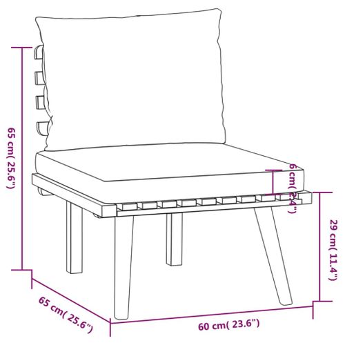 Salon De Jardin Meuble D'extérieur Ensemble De Mobilier 6 Pièces Avec Coussins Bois D'acacia Solide