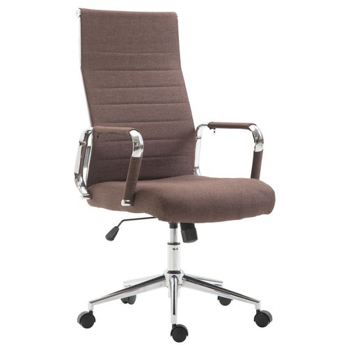 Fauteuil De Bureau En Tissu Marron Avec Assise Rembourrée Pivotant Bur10233