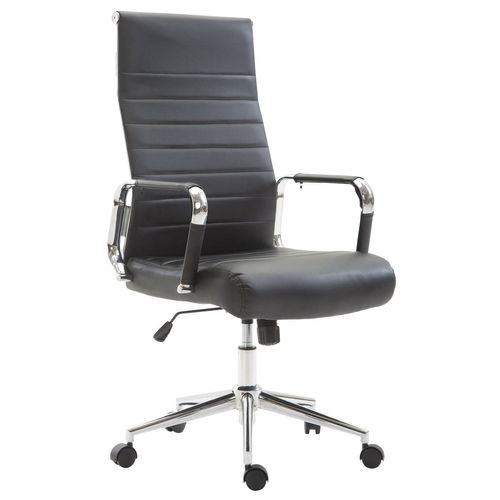 Fauteuil De Bureau En Synthétique Noir Avec Assise Rembourrée Pivotant Bur10239