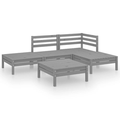 Salon De Jardin Meuble D'extérieur Ensemble De Mobilier 5 Pièces Bois De Pin Massif G