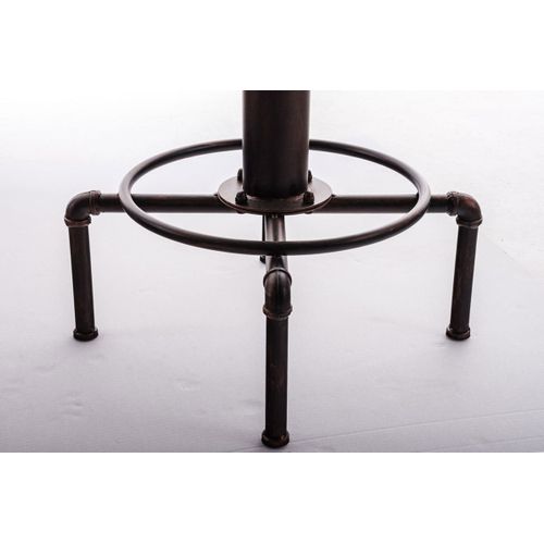 Table Haute Table De Bar Style Industriel Hauteur Plateau Ø 50 Cm Réglable Bronze Vieilli Tab10016