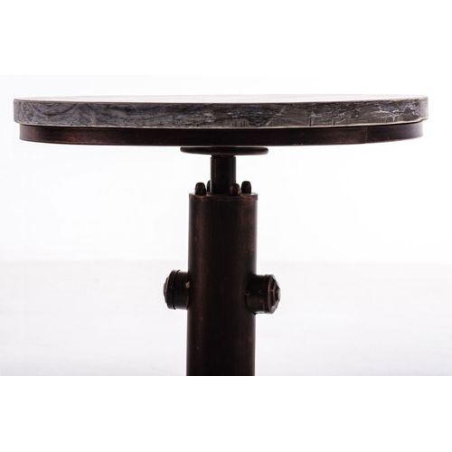 Table Haute Table De Bar Style Industriel Hauteur Plateau Ø 50 Cm Réglable Bronze Vieilli Tab10016