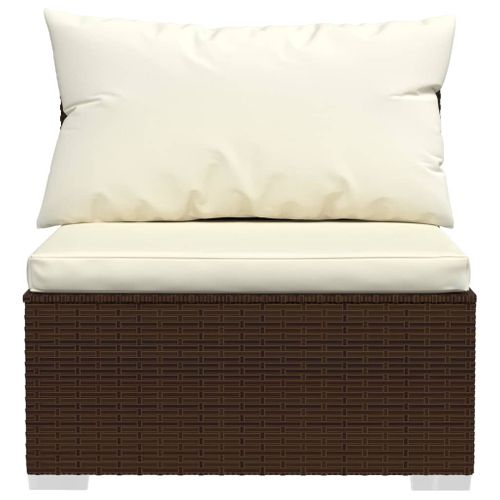 Salon De Jardin Meuble D'extérieur Ensemble De Mobilier 5 Pièces Avec Coussins Résine Tressée Marron