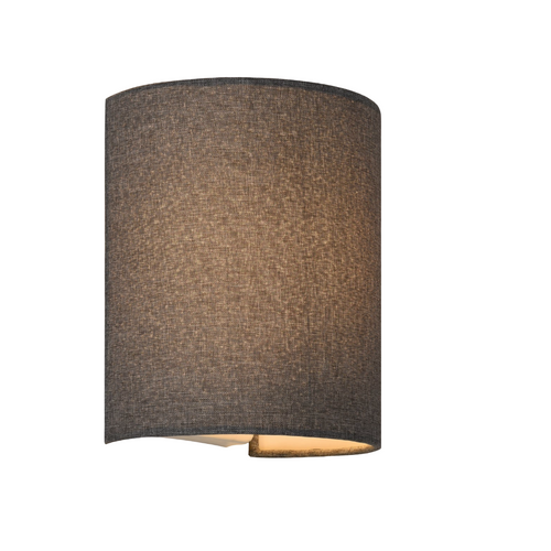 Lampe Murale Demi-cercle Applique Intérieure E27 Abat Jour En Linge 20 Cm Gris 03_000