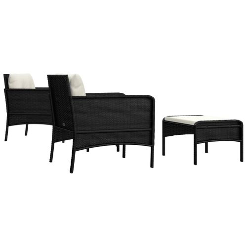 Salon De Jardin Meuble D'extérieur Ensemble De Mobilier 5 Pièces Avec Coussins Noir R