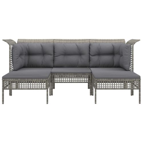 Salon De Jardin Meuble D'extérieur Ensemble De Mobilier 5 Pièces Avec Coussins Gris R