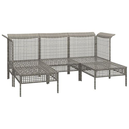 Salon De Jardin Meuble D'extérieur Ensemble De Mobilier 5 Pièces Avec Coussins Gris R