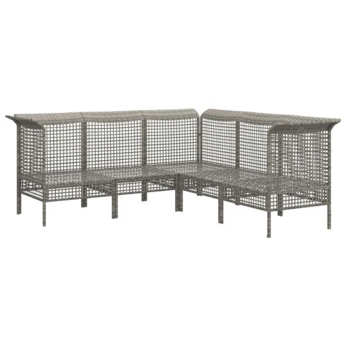 Salon De Jardin Meuble D'extérieur Ensemble De Mobilier 5 Pièces Avec Coussins Gris R
