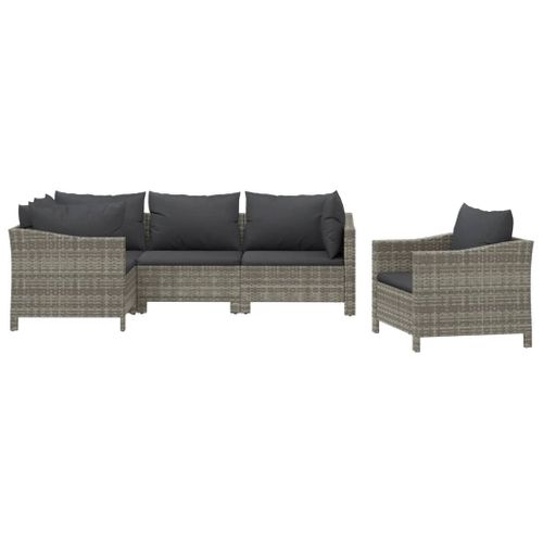 Salon De Jardin Meuble D'extérieur Ensemble De Mobilier 5 Pièces Avec Coussins Gris R
